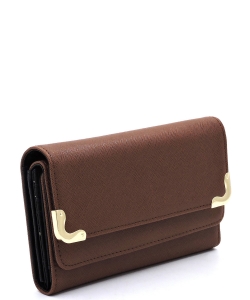 Tri-fold Clutch Wallet SA016 BROWN